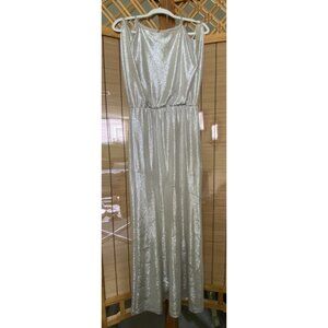 Lauren Ralph Lauren Women's SZ 4 Metallic Cold-Shoulder Champagne PROM Dress EUC